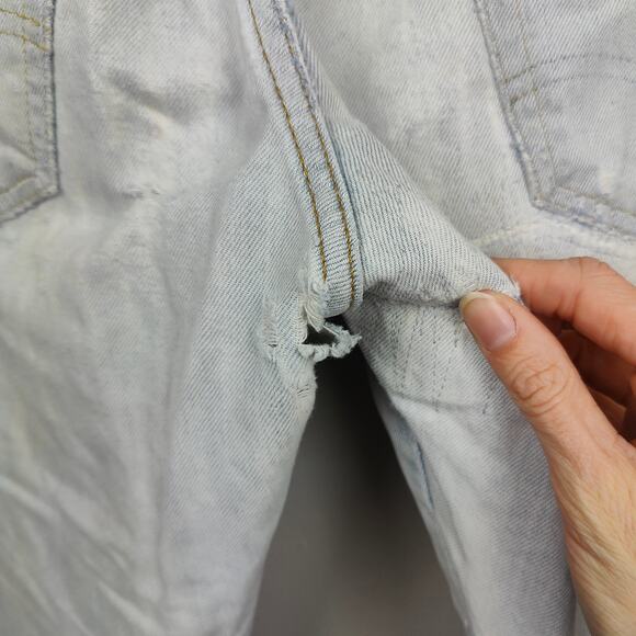 Levis Vintage Clothing Patchwork Jeans Womens 27 Light Wash Moon Tapered - Picture 6 of 13